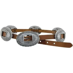 Gem Dandy Accessories Roper Women's Cognac Leather Concho Belt