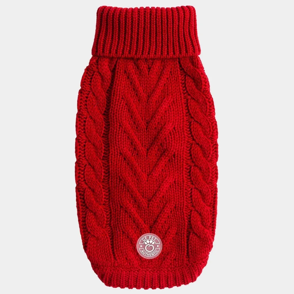 GF Pet Chalet Dog Sweater - Cable Knit Turtleneck