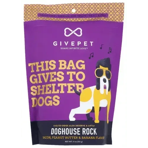 GivePet Doghouse Rock Dog Treats - Bacon & Peanut Butter