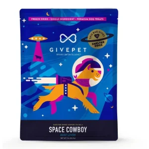 GivePet Freeze-Dried Beef Liver Dog Treats - Space Cowboy 3oz