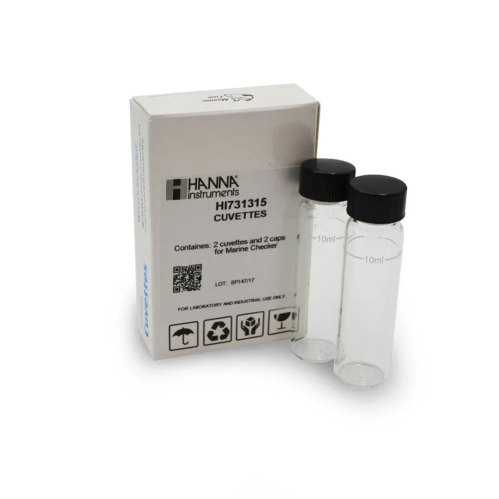 Glass Cuvettes and Caps for Checker® HC Colorimeters - set of 2 (HI731315) - Hanna Instruments