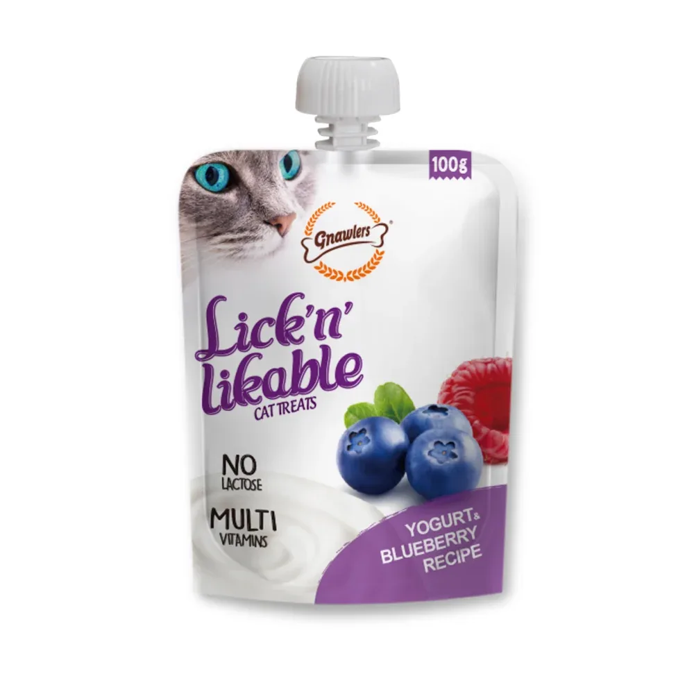 Gnawlers Yogurt, Blueberry, Chicken, Pineapple, Tuna, Pumpkin Combo Lick Treats Cat - Image 2