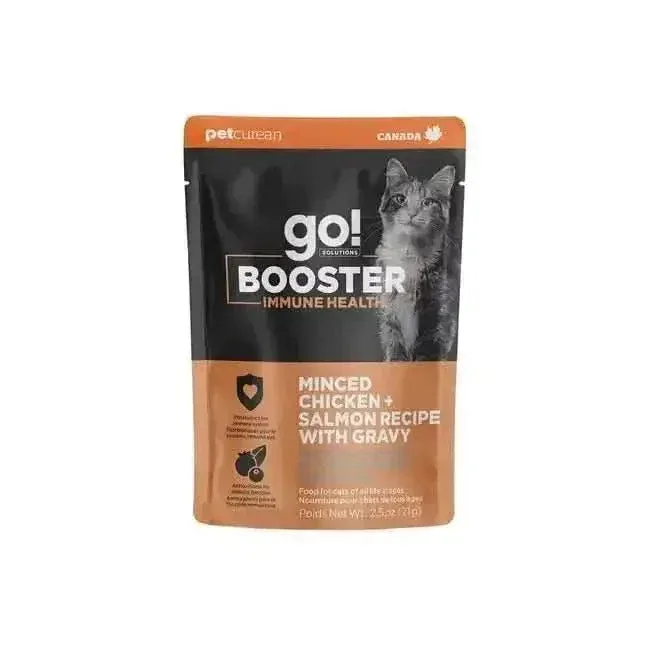 Go! Solutions Booster Immune Health Minced Chicken & Salmon with Gravy Wet Cat Food 24ea/2.5 oz