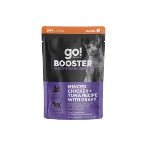 Go! Solutions Booster Weight Management Minced Chicken & Tuna with Gravy Wet Cat Food 24ea/2.5 oz