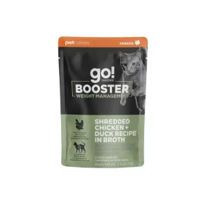 Go! Solutions Booster Weight Management Shredded Chicken & Duck in Broth Wet Cat Food 24ea/2.5 oz