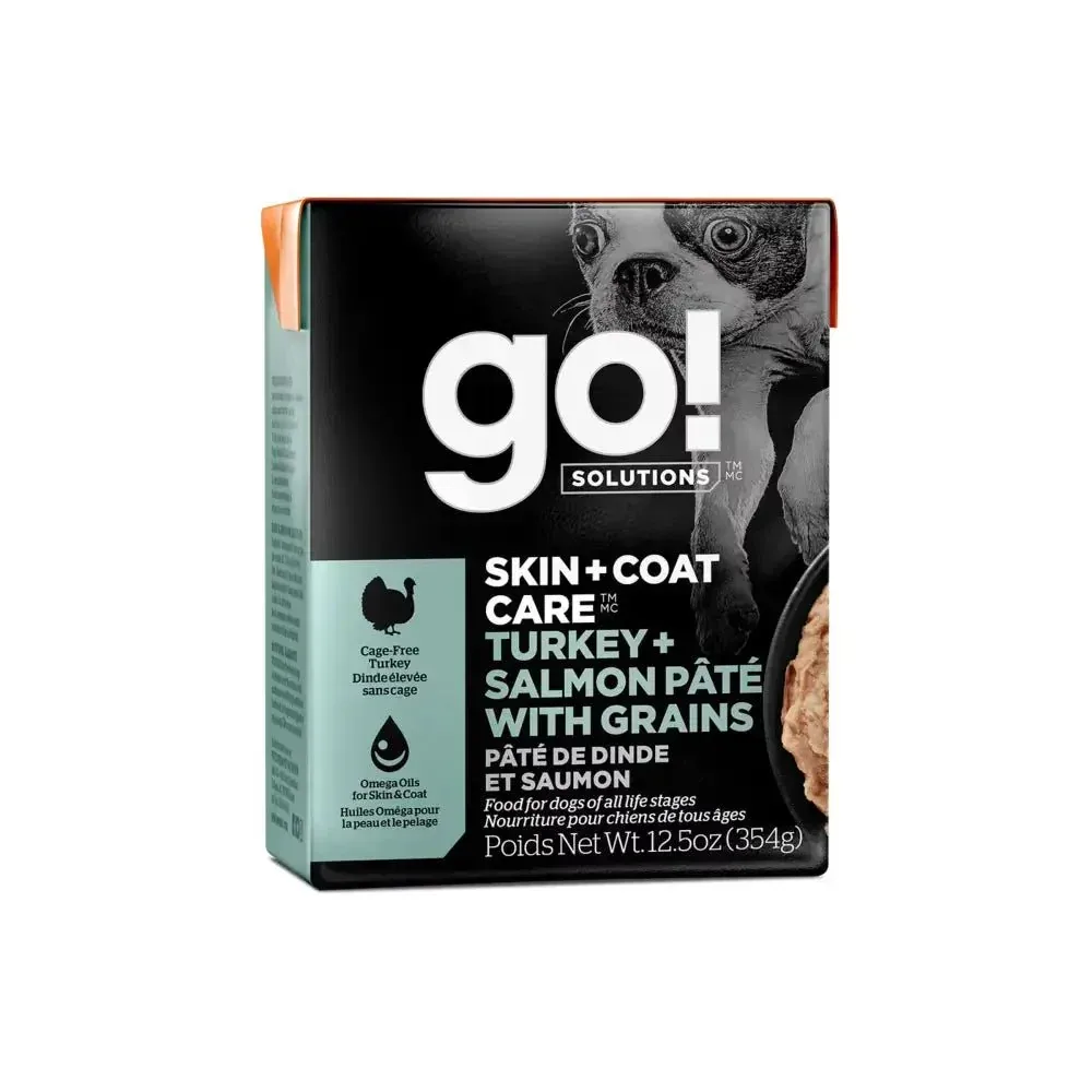 Go! Solutions Skin + Coat Care Turkey & Salmon Pate Dog Food 12ea/12.5 oz