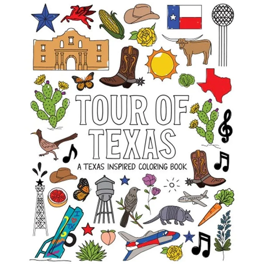 Great Texas Line Press Tour Of Coloring Book