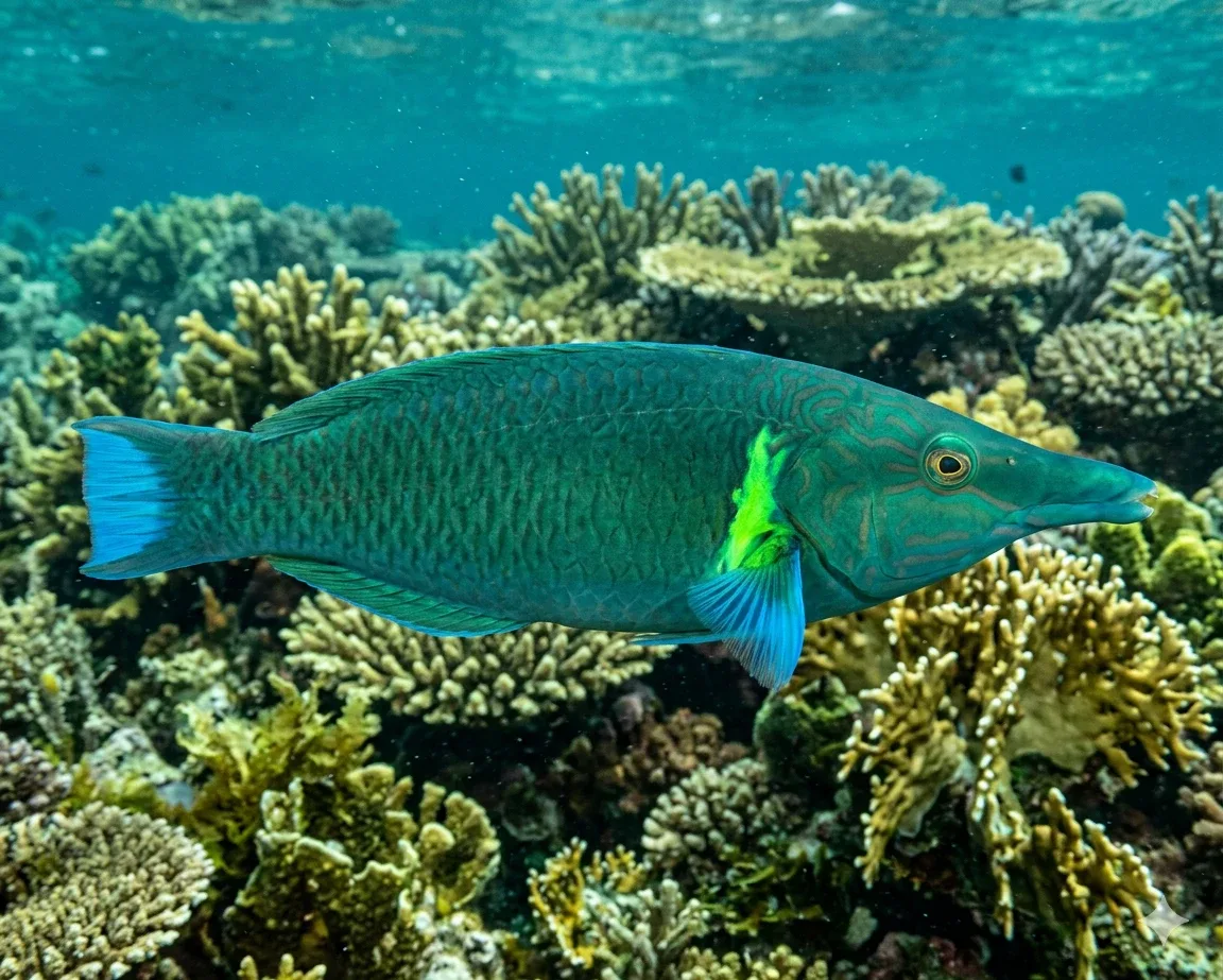 Green Bird Wrasse(Gomphosus varius) Small - SAQ Chicago Fish