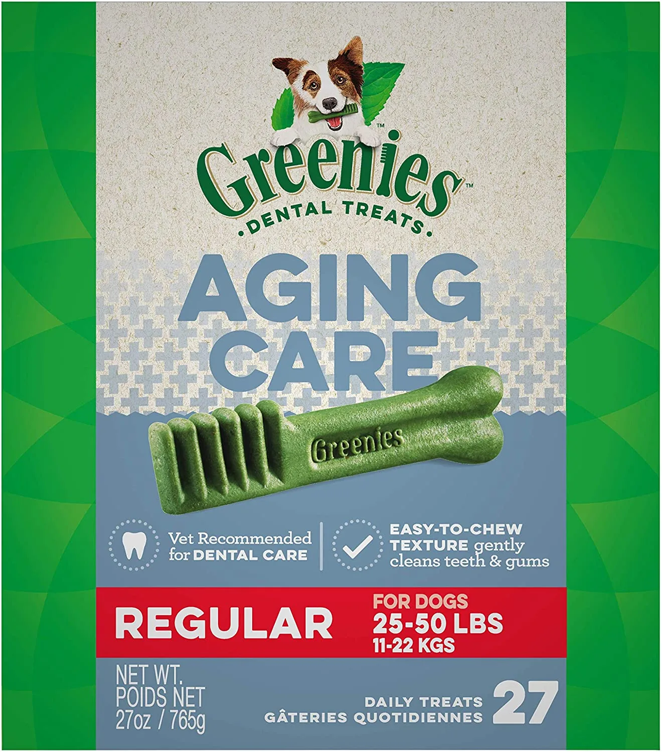 Greenies Aging Care Regular Tub Treat Pack Dental Dog Treats - 27 oz