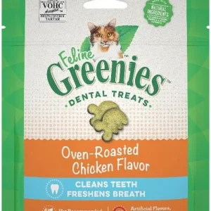 Greenies Feline Natural Dental Treats Oven Roasted Chicken Flavor - 4.6oz