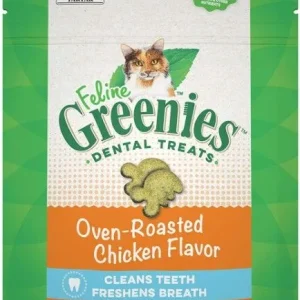Greenies Feline Natural Dental Treats Oven Roasted Chicken Flavor