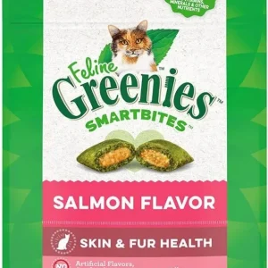Greenies Feline SmartBites Skin and Fur Health Salmon Flavor Cat Treats