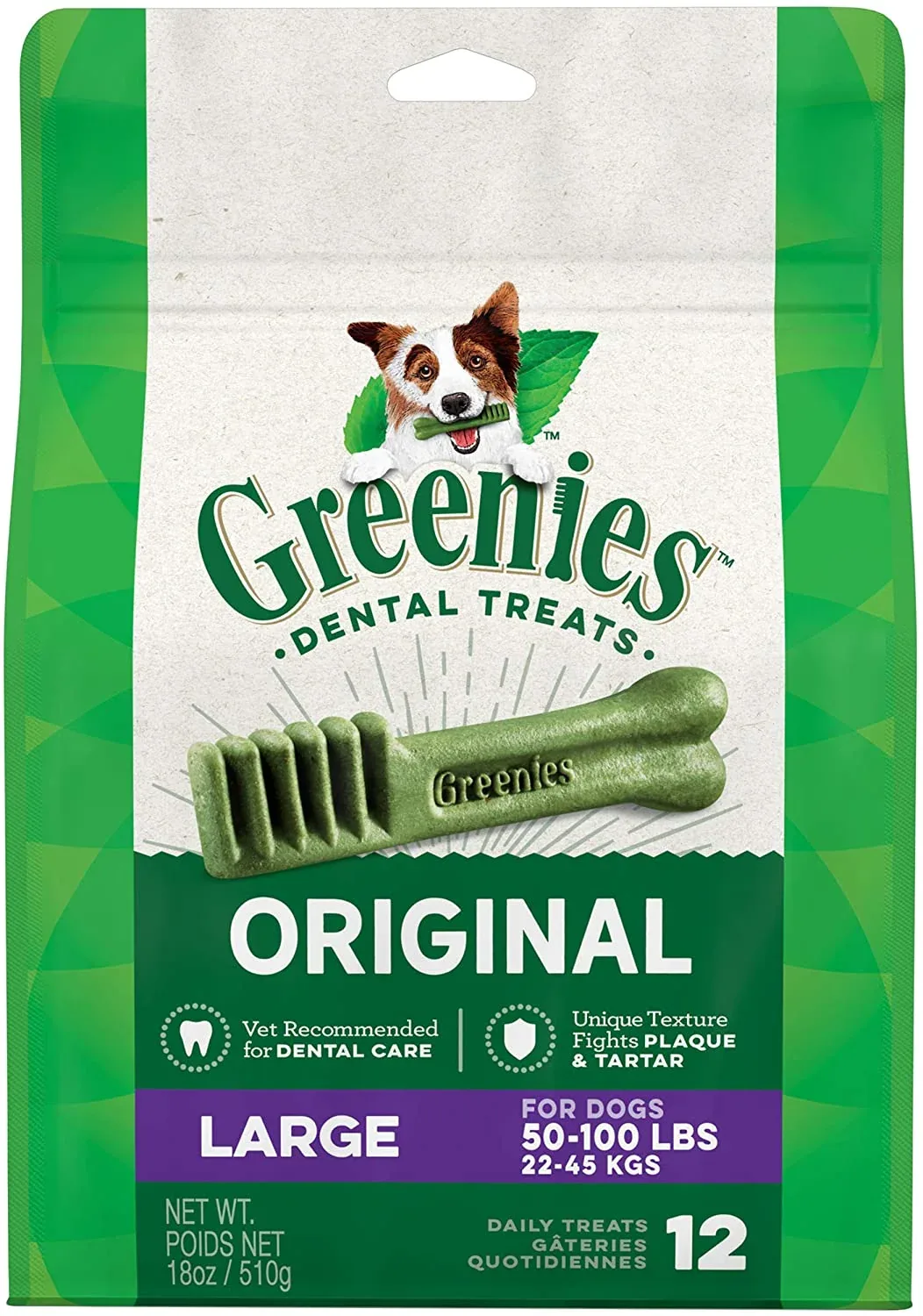Greenies Large Mega Treat Pack Dental Dog Treats - 18 oz - 12 Count