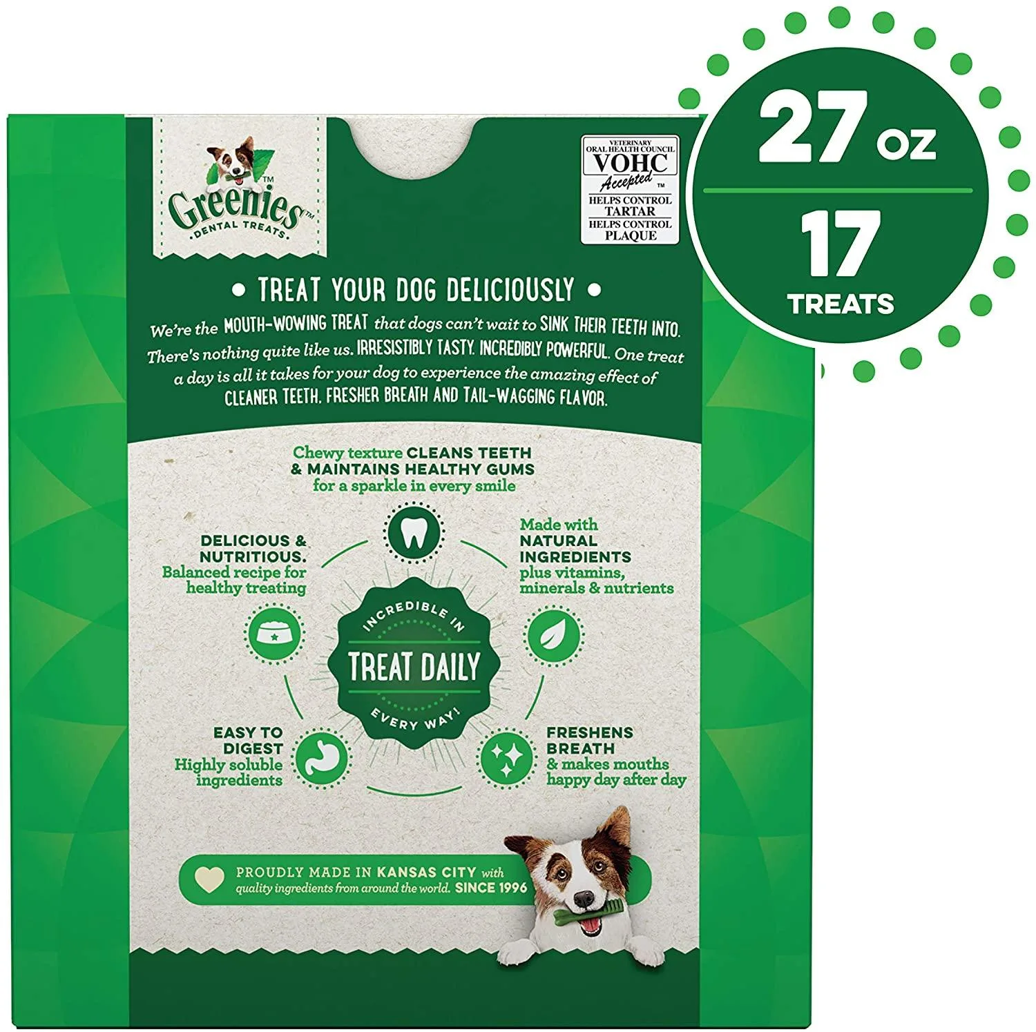 Greenies Large Tub Treat Pack Dental Dog Treats - 27 oz - 17 Count - Image 2