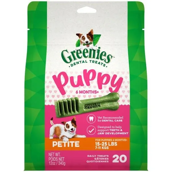 Greenies Puppy Petite Treat Pack Dental Dog Treats - 12 oz