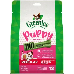 Greenies Puppy Regular Treat Pack Dental Dog Treats - 12 oz