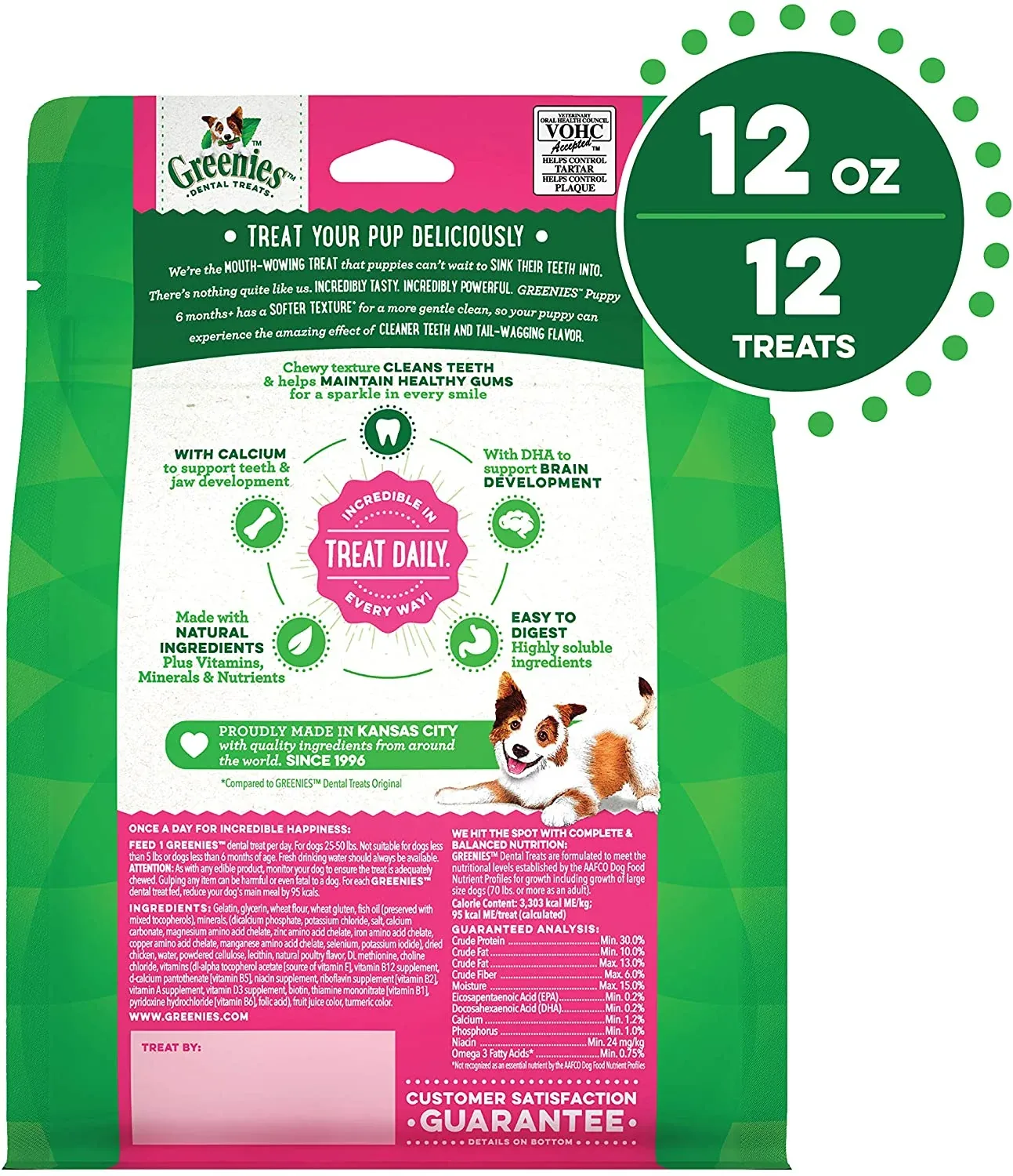 Greenies Puppy Regular Treat Pack Dental Dog Treats - 12 oz - Image 2