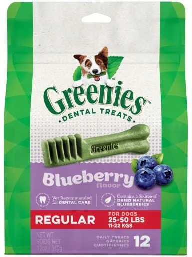 Greenies Regular Blueberry Treat Pack Dental Dog Treats - 12 oz