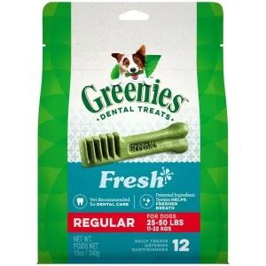 Greenies Regular Fresh Treat Pack Dental Dog Treats - 12 oz