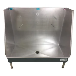 Groomer's Best Walk In Dog Grooming Tub 48In R-Plumb Gry