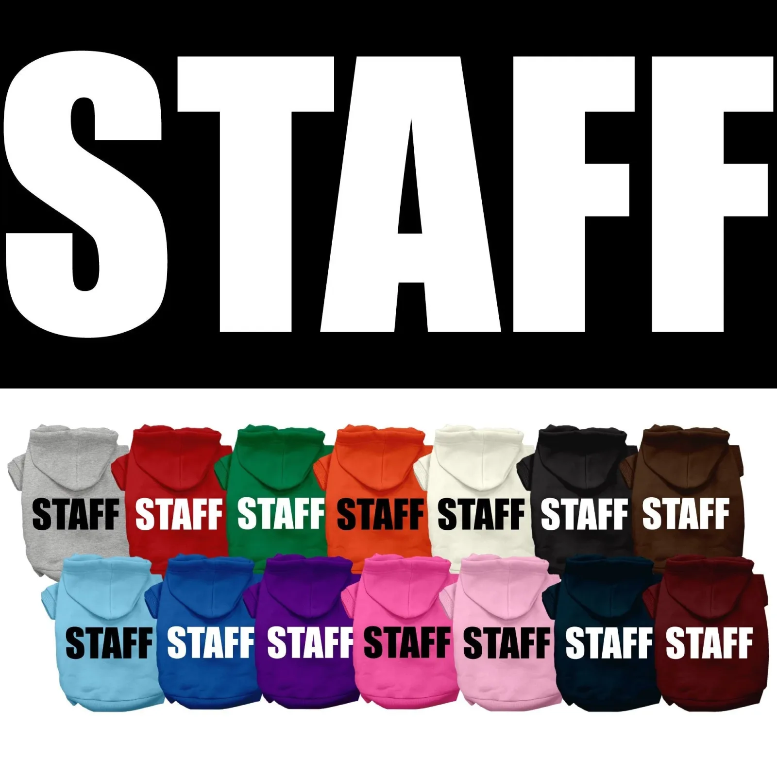 Halloween Pet Costume Hoodie Screen Printed, "Staff" - Image 2