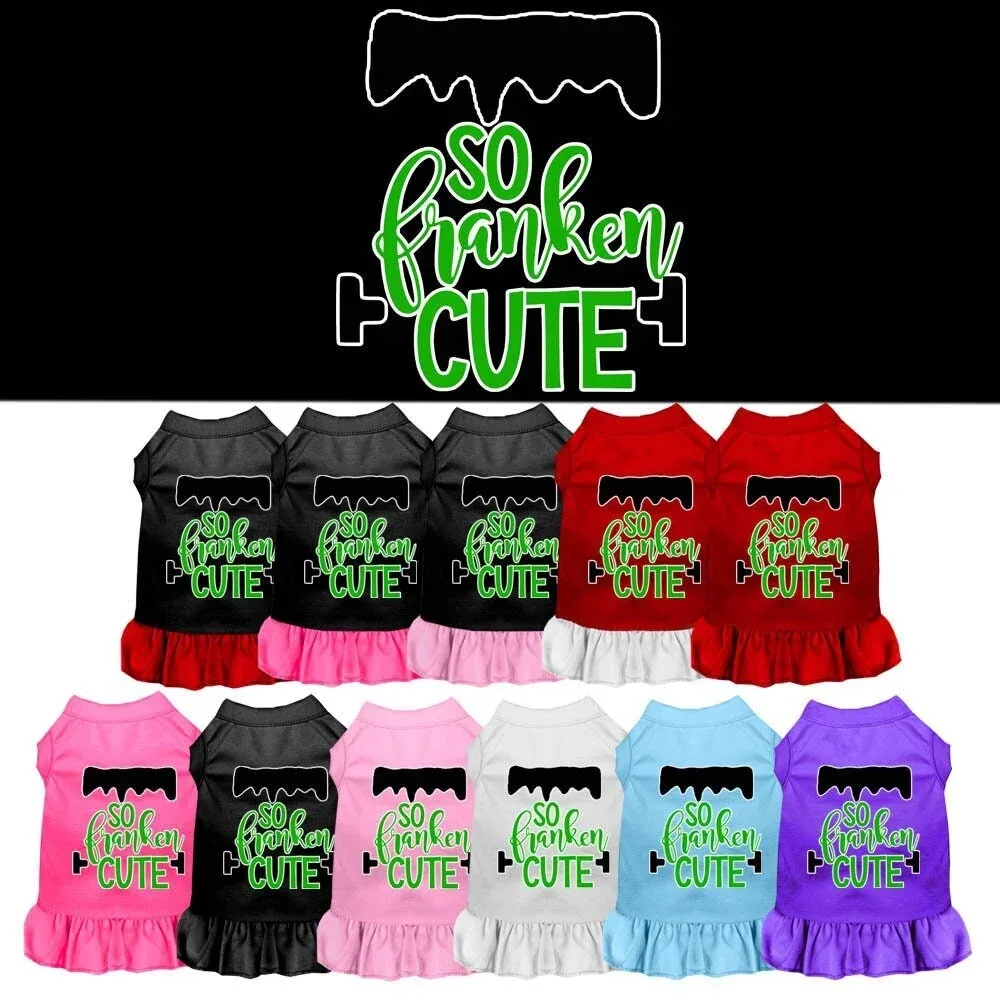 Halloween Pet Dress Screen Printed, "So Franken Cute" - Image 2