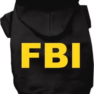 Halloween Pet Hoodie "FBI Costume"