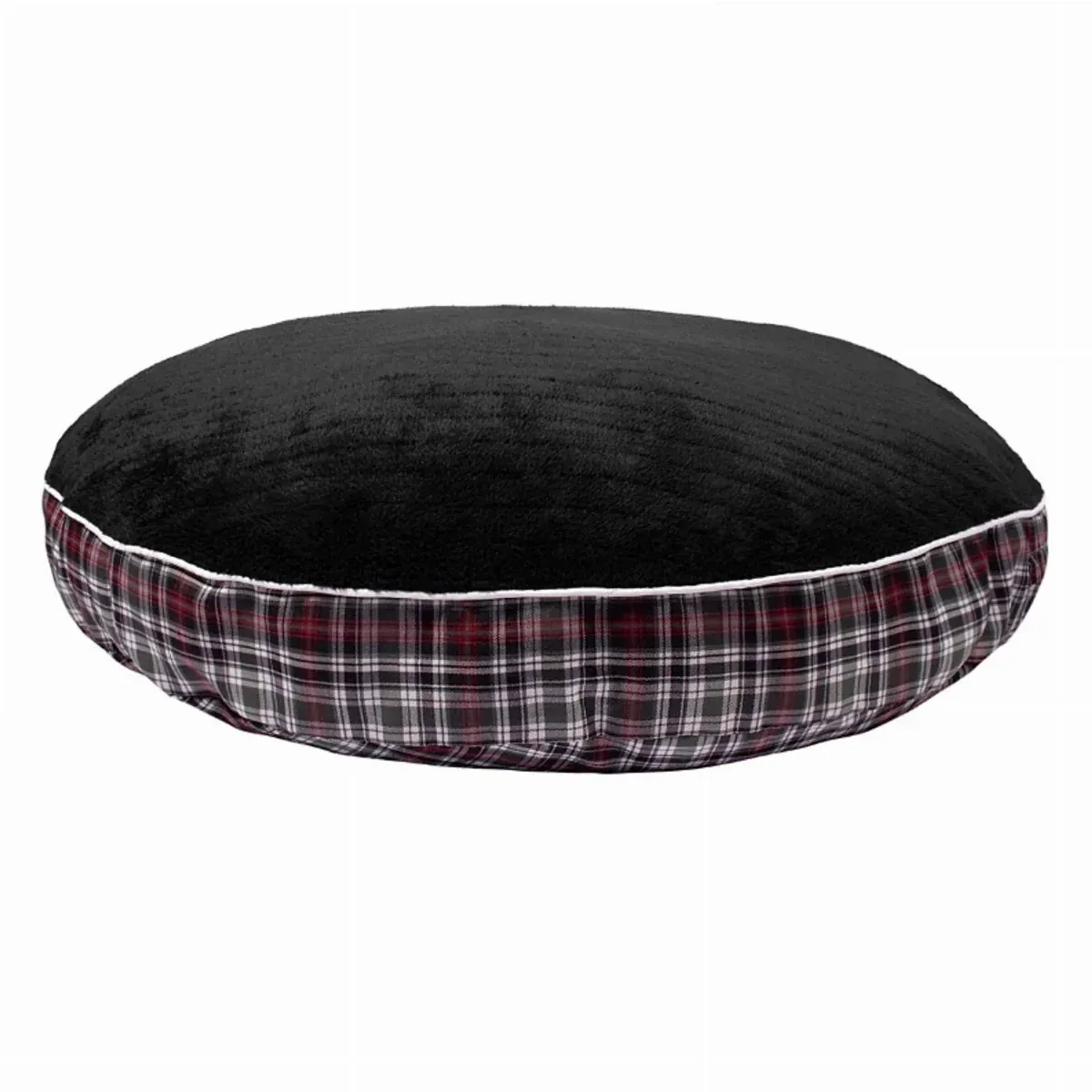 Halo Duck Green Plaid Round Dog Bed - Plush Nesting Bed with Bolster Sides & Removable Washable Cover - Image 2