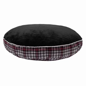 Halo Duck Green Plaid Round Dog Bed - Plush Nesting Bed with Bolster Sides & Removable Washable Cover