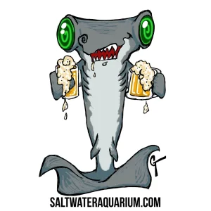 Hammerhead Getting Hammered SaltwaterAquarium.com Sticker (FREE OVER $50) - SAQ.com