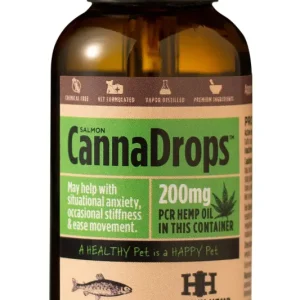 Healthy Hemp CannaDrops Salmon Hemp Oil Drops - 200mg Cat and Dog Supplements - 5 oz