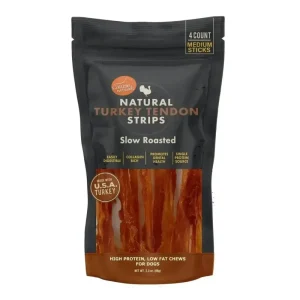 Healthy Turkey Tendon Dog Treats - Canine Naturals 3oz for Happy, Energized Pups