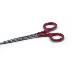 Hemostat 5in Red Curved Locking