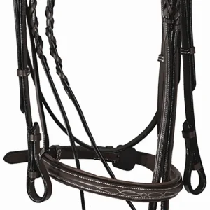 Henri de Rivel Pro Fancy Raised Comfort Crown Padded Bridle with Fancy Raised Reins