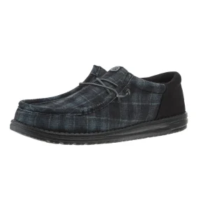 Hey Dude Men Wally Funk Black Plaid Casual Shoe