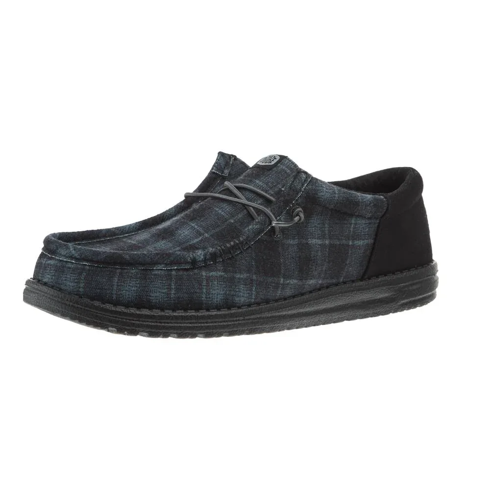 Hey Dude Men Wally Funk Black Plaid Casual Shoe