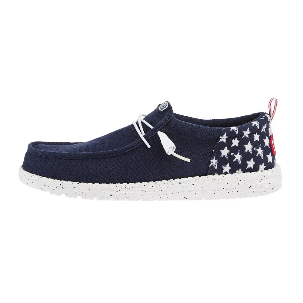 Hey Dude Mens Navy Blazer Wally Funk Americana Stars Casual Shoe - Image 2