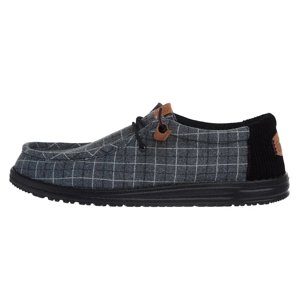 Hey Dude Men's Wally Black Plaid Corduroy Casual - Image 2