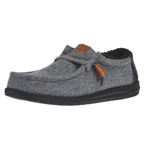 Hey Dude Men's Wally Smoke Grey Cozy Plaid Casual