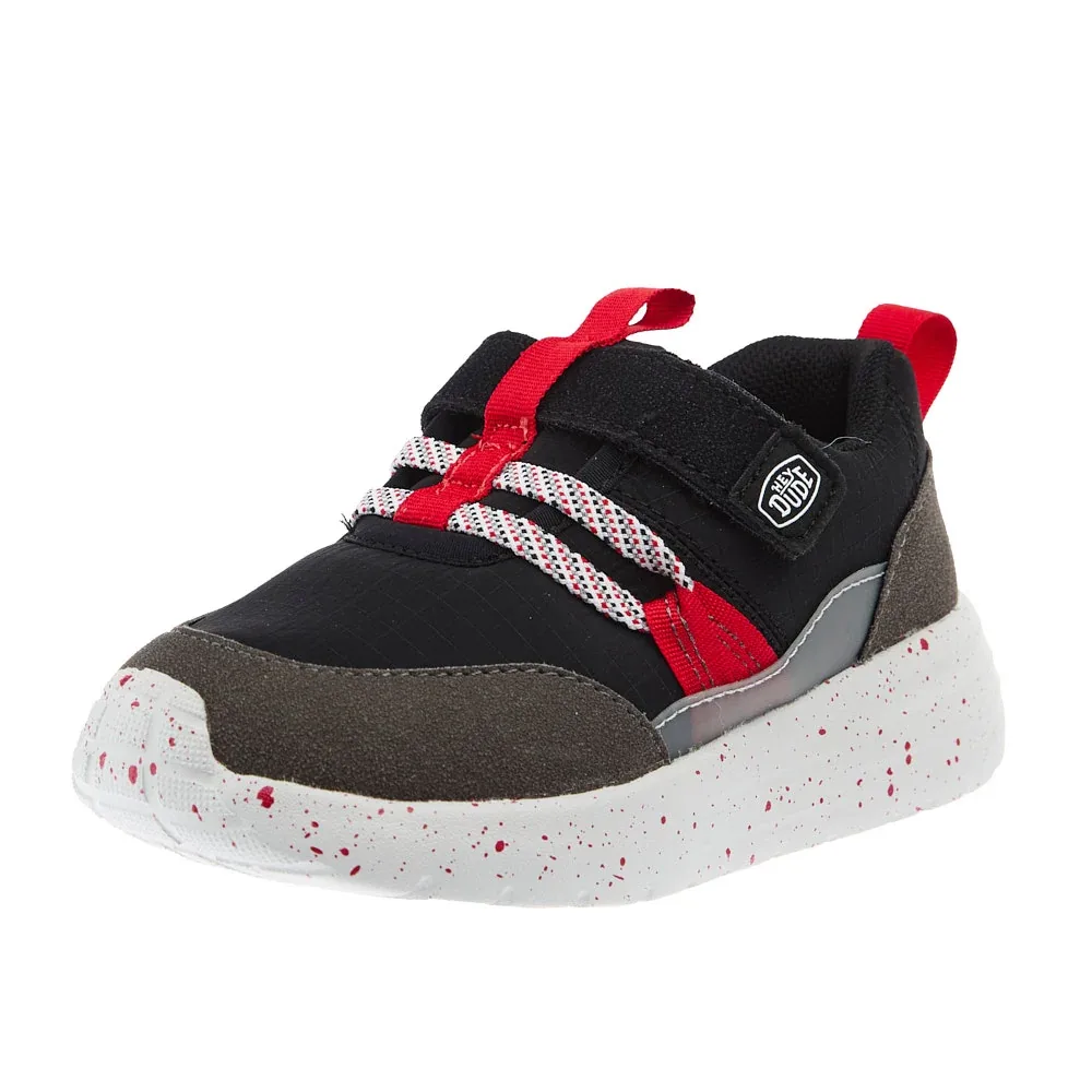 Hey Dude Toddler Sirocco Trek Sport Black and Red Sneaker