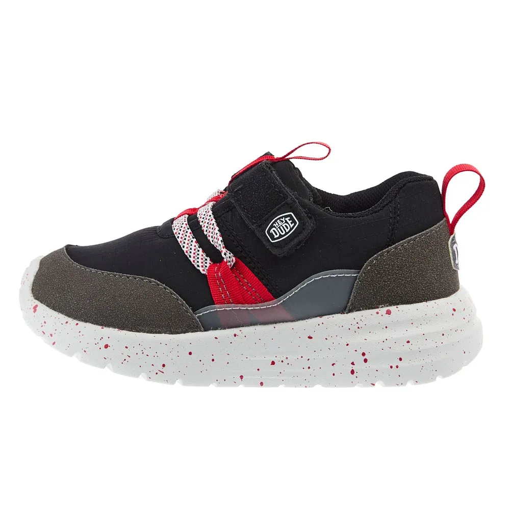 Hey Dude Toddler Sirocco Trek Sport Black and Red Sneaker - Image 2