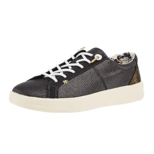 Hey Dude Womens Karina Shimmer Black Sneaker