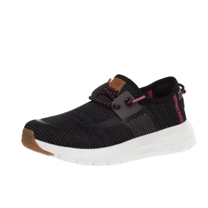 Hey Dude Women's Sirocco Stretch Sox Black Onyx/Pink