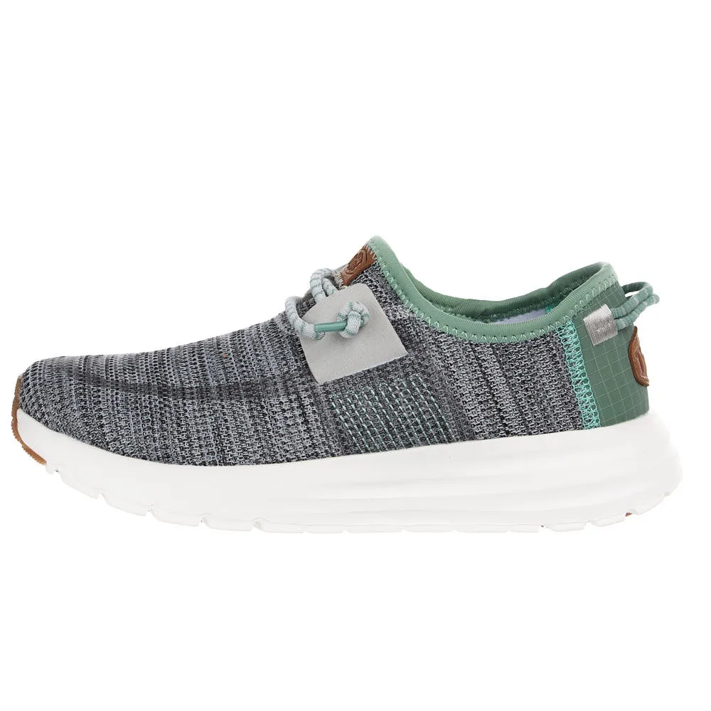 Hey Dude Women's Sirocco Stretch Sox Grey With Granite Green - Image 2