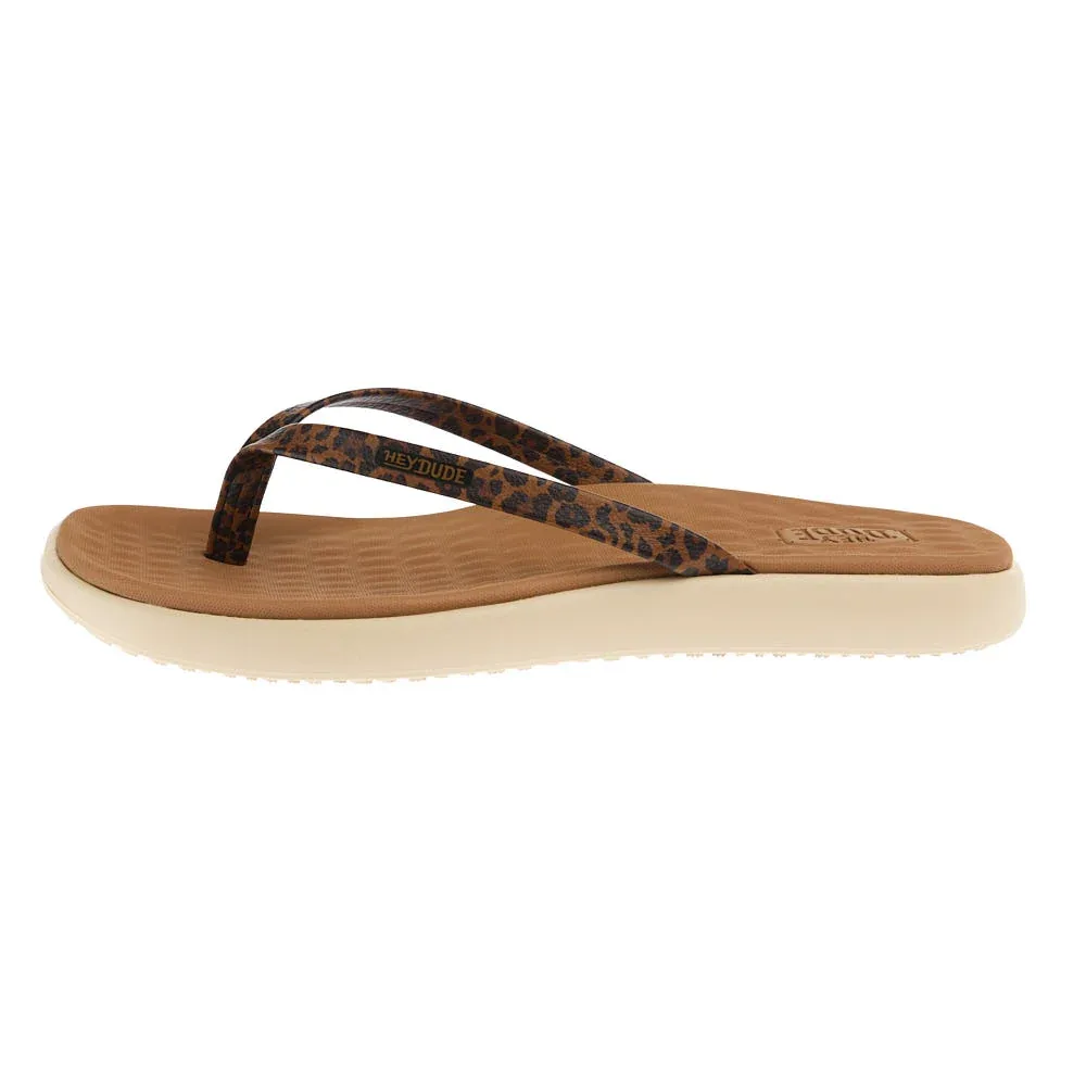 Hey Dude Women's Tan Leopard Maui Breez Flip Flop - Image 2