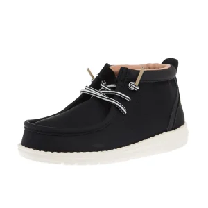 Hey Dude Youth Black Wally Mid Classic Casual Shoe