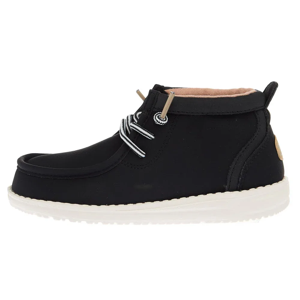 Hey Dude Youth Black Wally Mid Classic Casual Shoe - Image 2