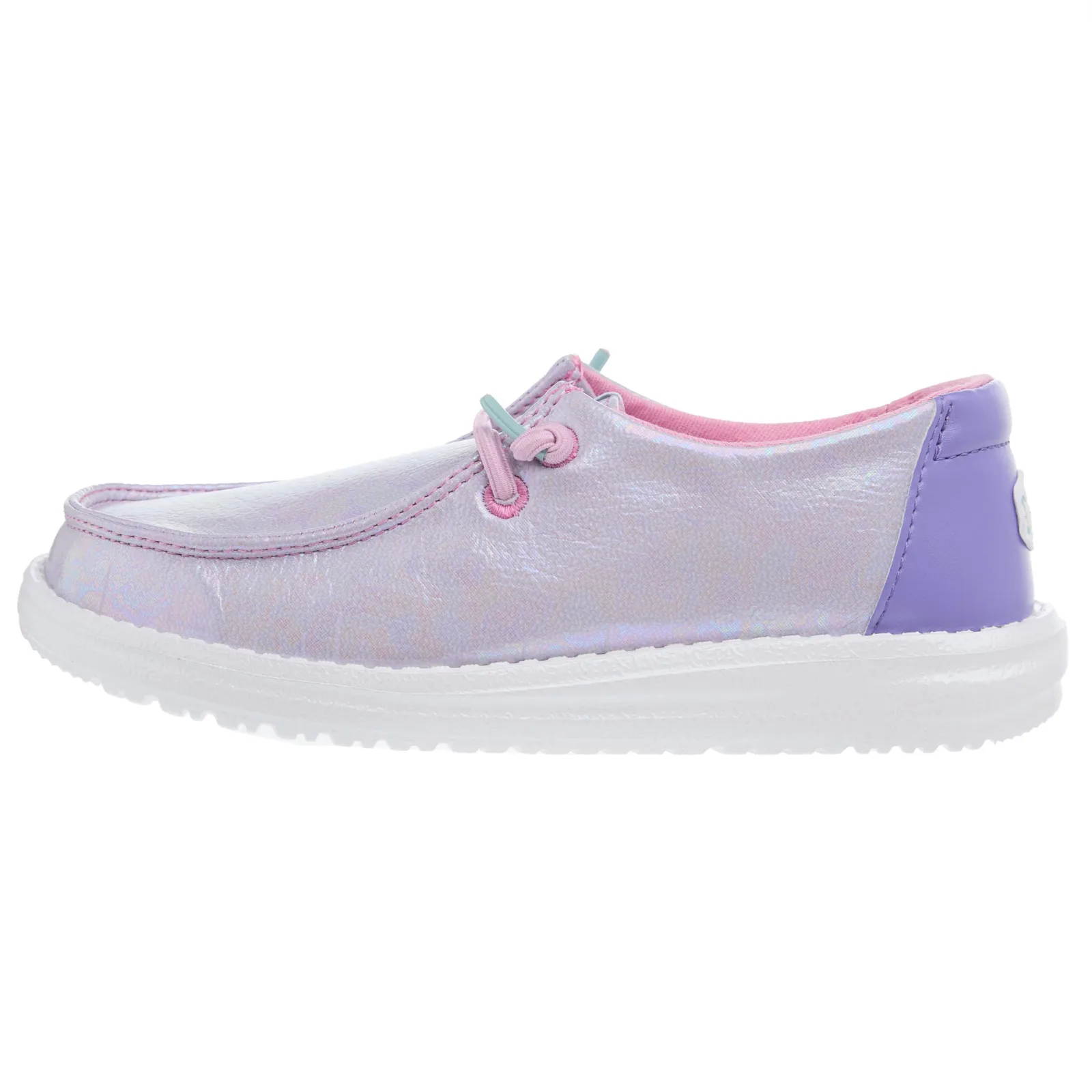 Hey Dude Youth Wendy Iridescent Sparkle Purple Casual Shoe - Image 2