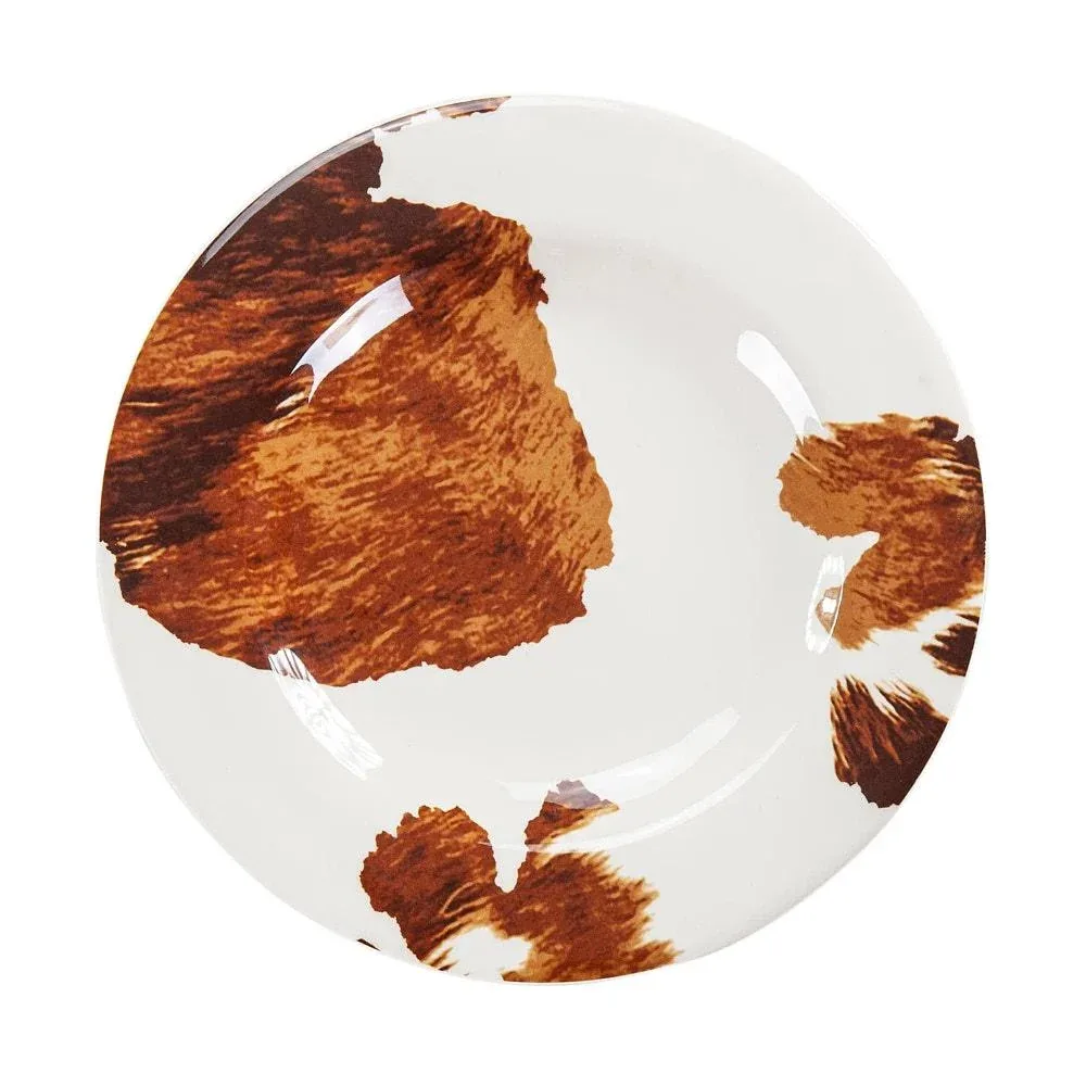 Hiend Accents Elsa Cowhide Melamine Dinner Plate 4 Piece Set
