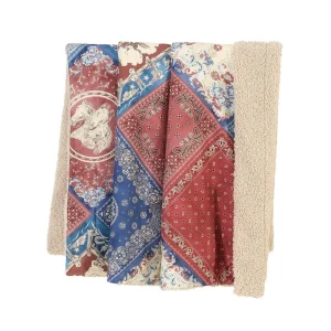 Hiend Accents Patchwork Bandana Teddy Backed Throw